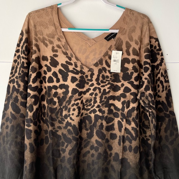 NWT! ($60) Lane Bryant Women's Plus Size Sweater Leopard Ombre Lightweight 22/24 - Picture 11 of 13